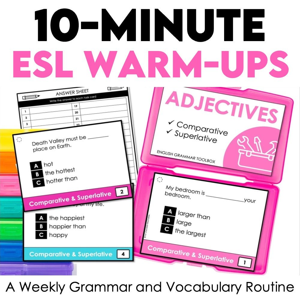 10-Minute ESL Warm-Ups: A Weekly Grammar and Vocabulary Routine - Hot Chocolate Teachables