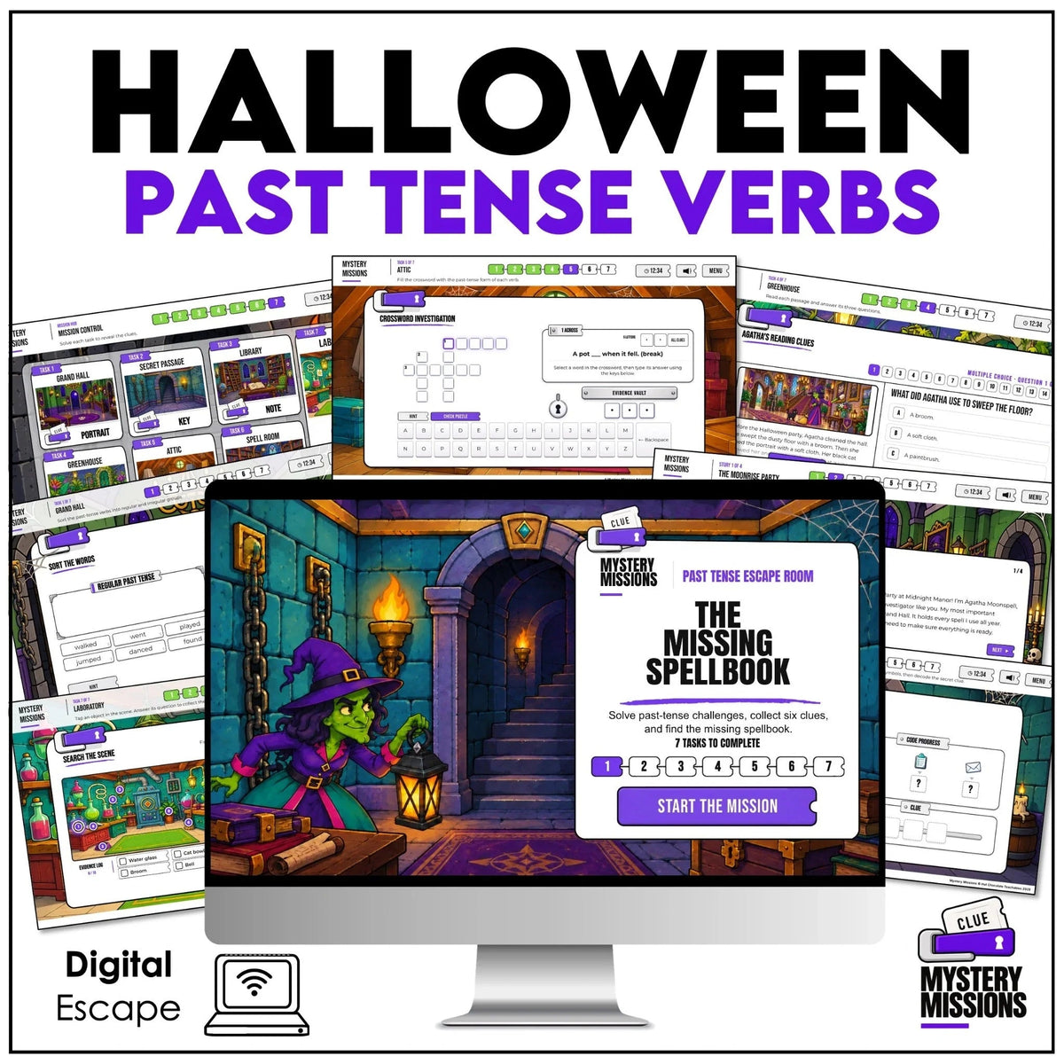 Halloween Past Tense Escape Room: A Teacher’s Guide to the Mystery - Hot Chocolate Teachables