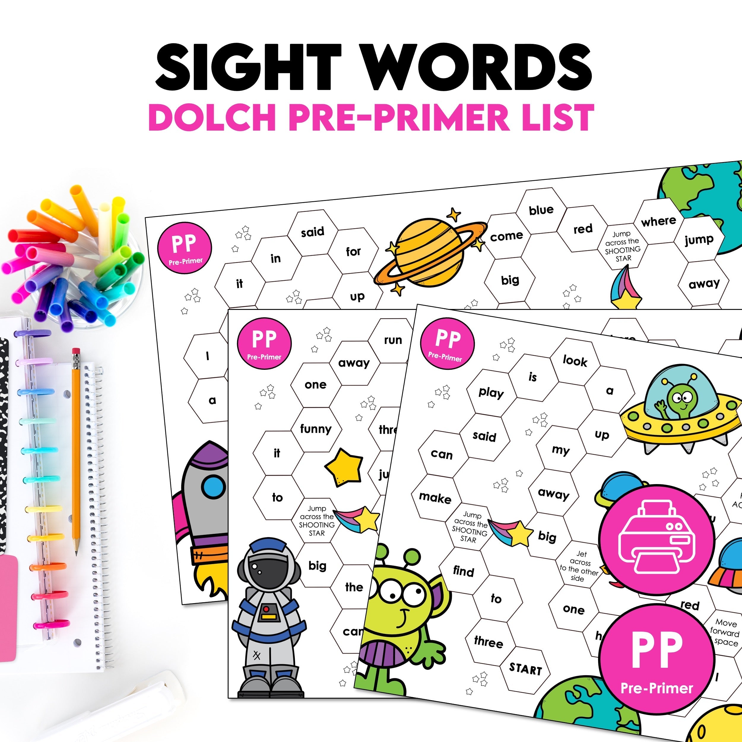 Dolch Pre-Primer Sight Words