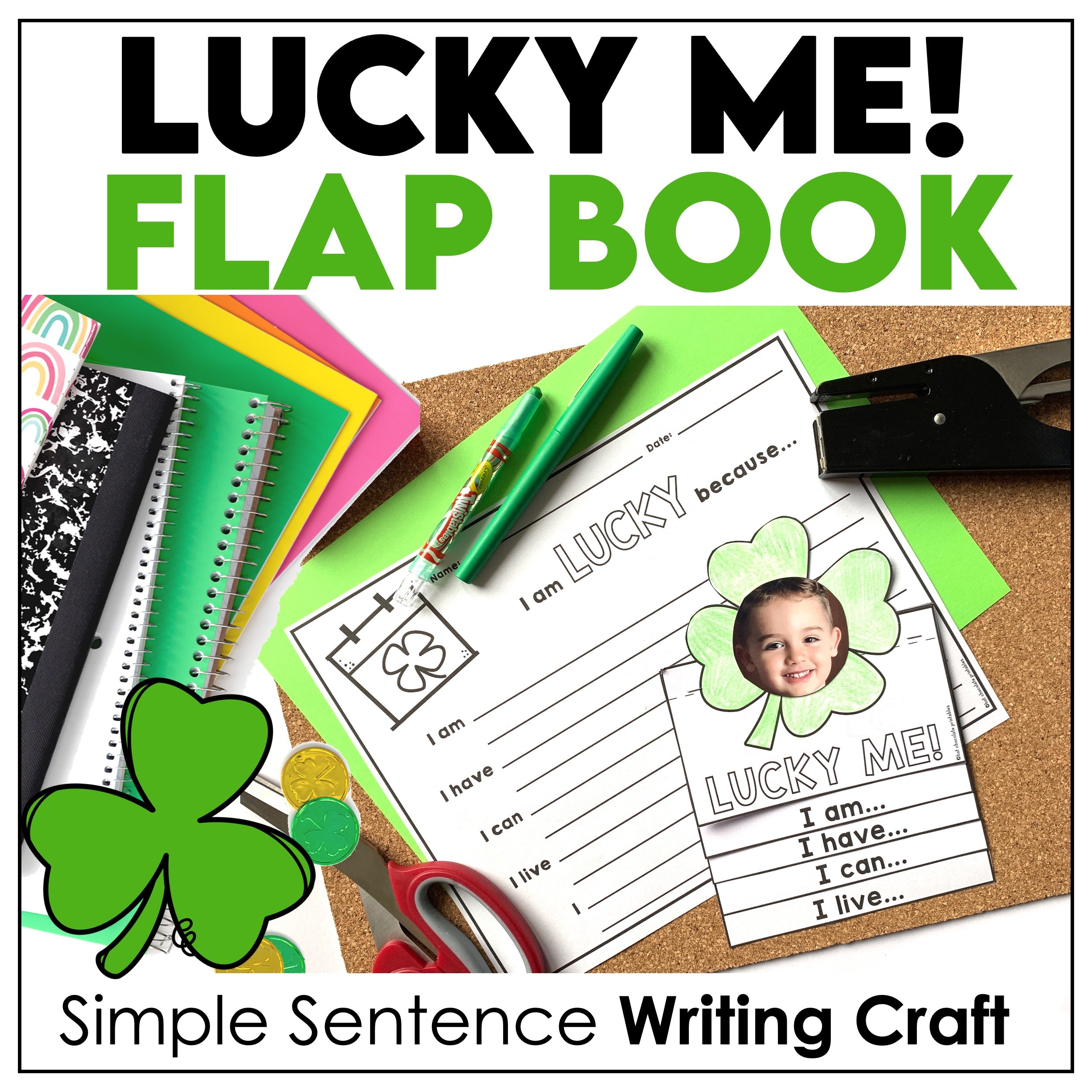 ESL St. Patrick's Day Flap Book - Writing Craft  - Simple sentences about me