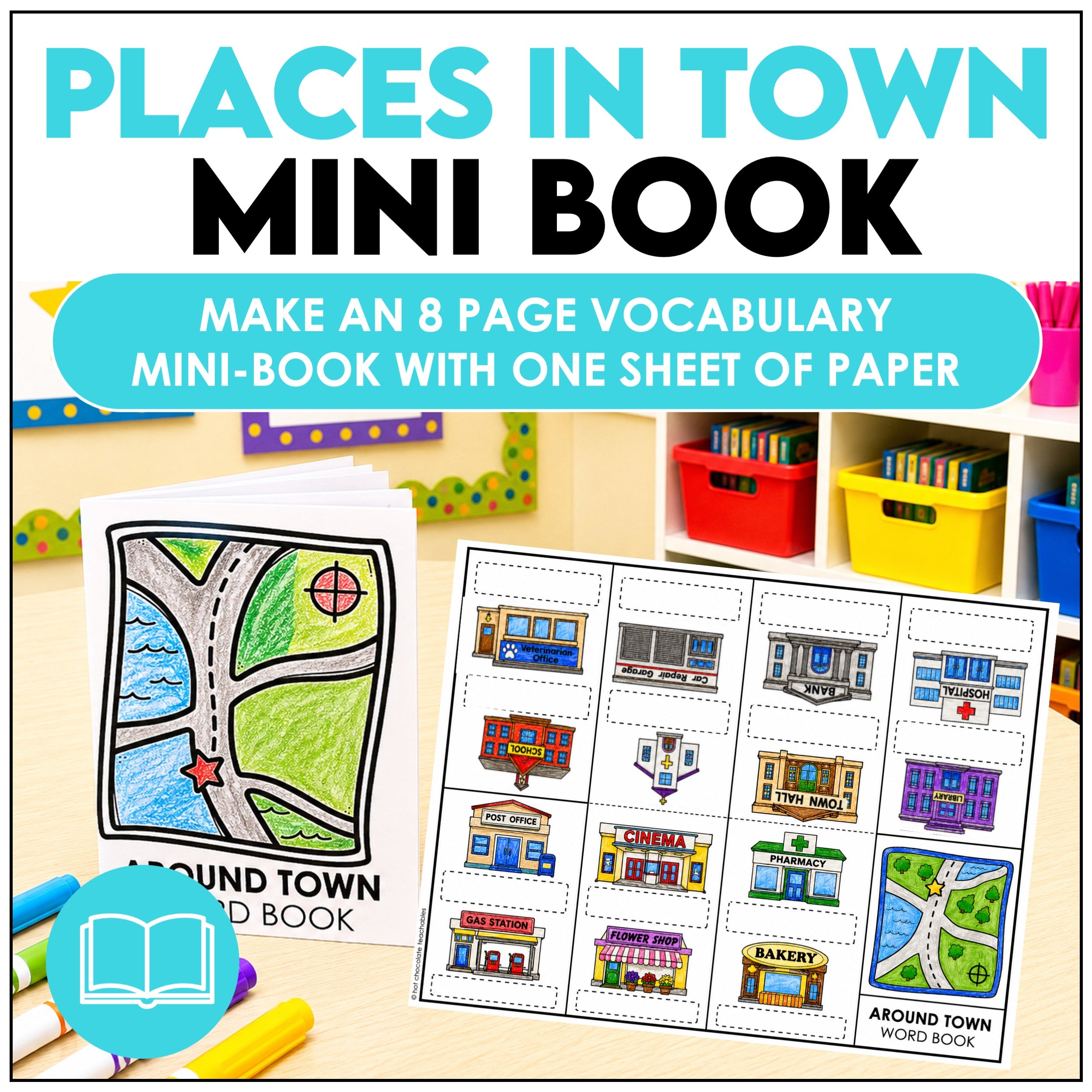 Places & Buildings in a Town or City Vocabulary Building Mini-Book