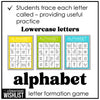 Alphabet Letter Formation Bingo Game | Lowercase Letter Tracing - Hot Chocolate Teachables