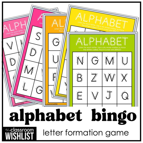 Alphabet Letter Formation Bingo Game | Practice Lowercase Letters - Hot Chocolate Teachables