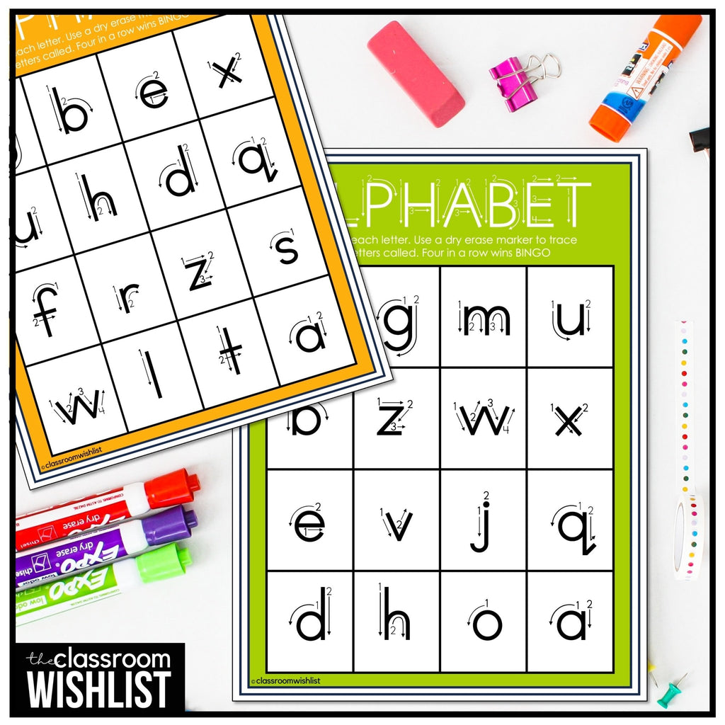 Alphabet Letter Formation Bingo Game | Practice Lowercase Letters - Hot Chocolate Teachables