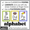 Alphabet Letter Formation Posters with numbered steps | Uppercase & Lowercase - Hot Chocolate Teachables