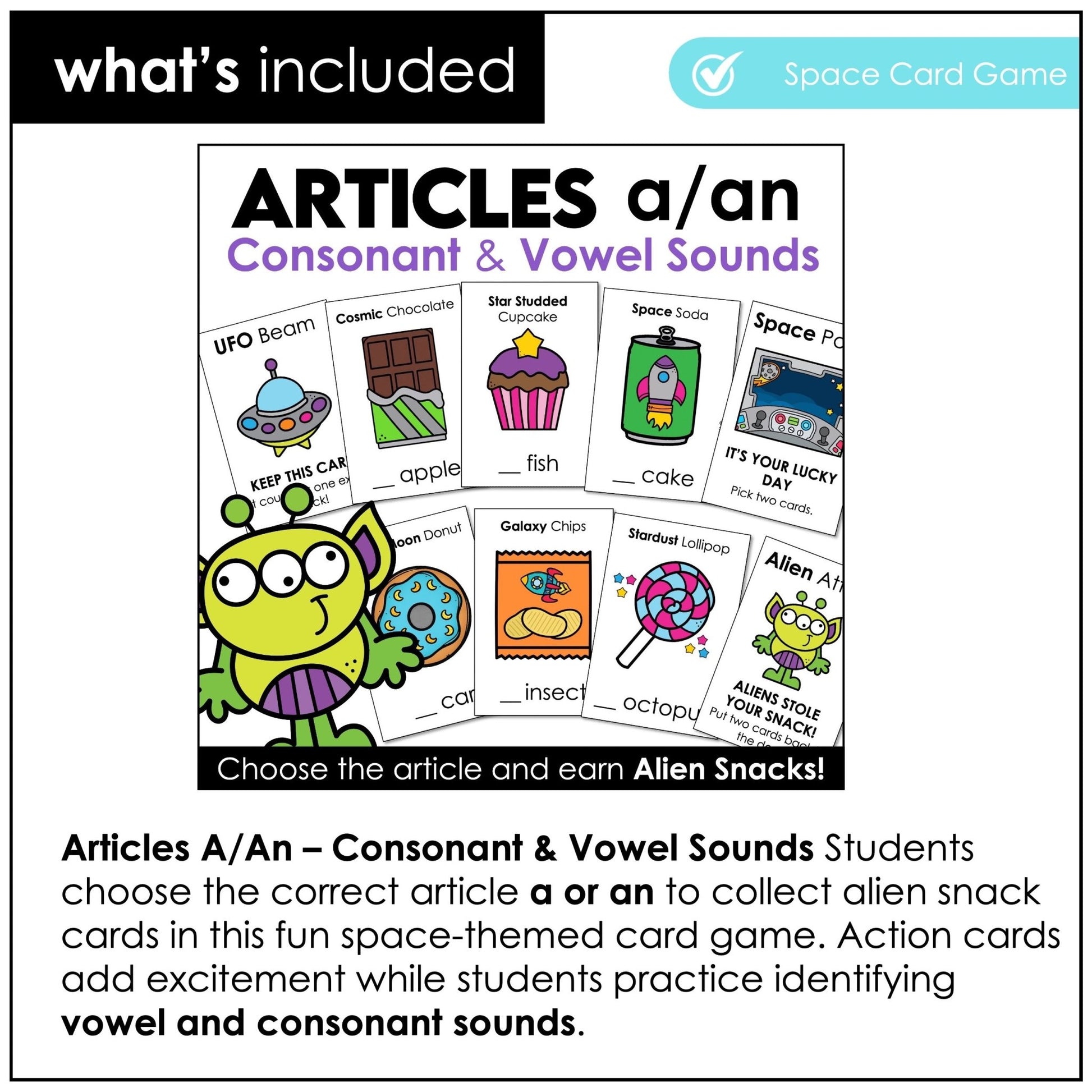 Articles A / An Bundle – Indefinite Articles Activities, Card Games & Task Cards (ESL) - Hot Chocolate Teachables