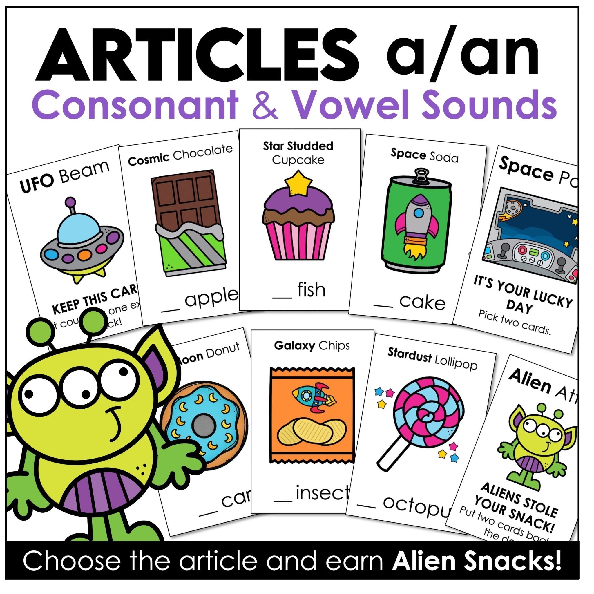 Articles A / An Card Game – ESL Indefinite Articles Grammar Practice - Hot Chocolate Teachables