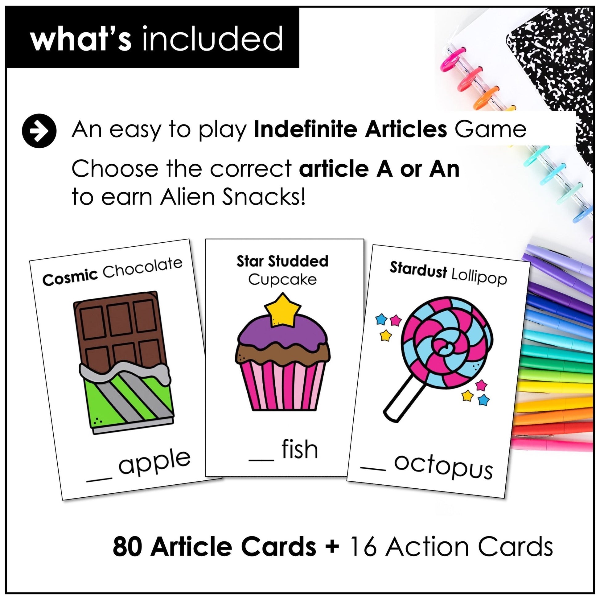 Articles A / An Card Game – ESL Indefinite Articles Grammar Practice - Hot Chocolate Teachables