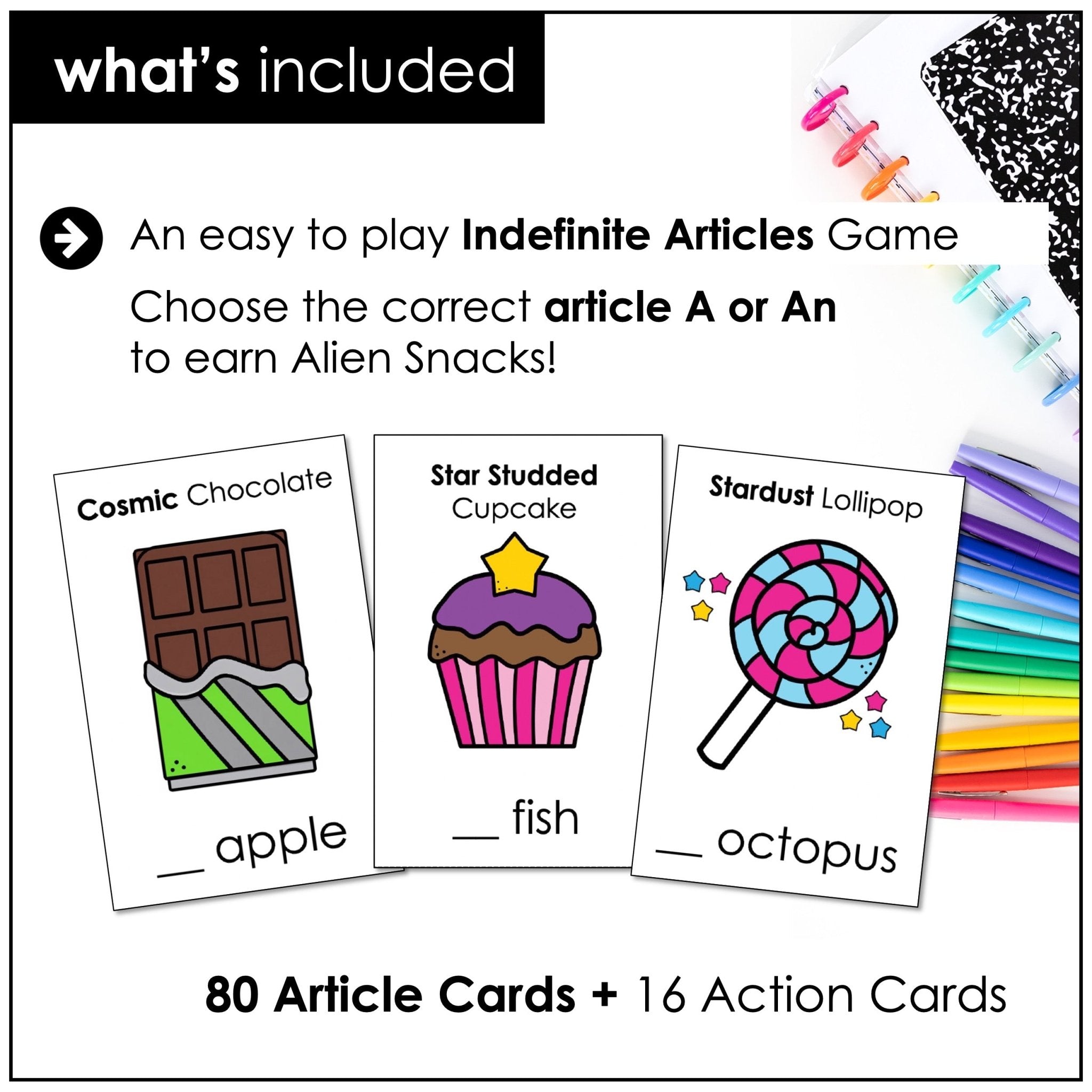 Articles A / An Card Game – ESL Indefinite Articles Grammar Practice - Hot Chocolate Teachables