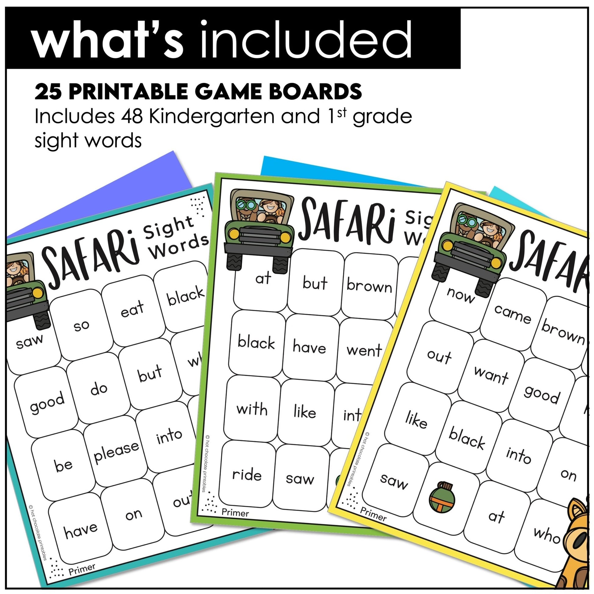 Beginning Sight Word Practice | Bingo Game ESL | Kindergarten | First Grade - Hot Chocolate Teachables