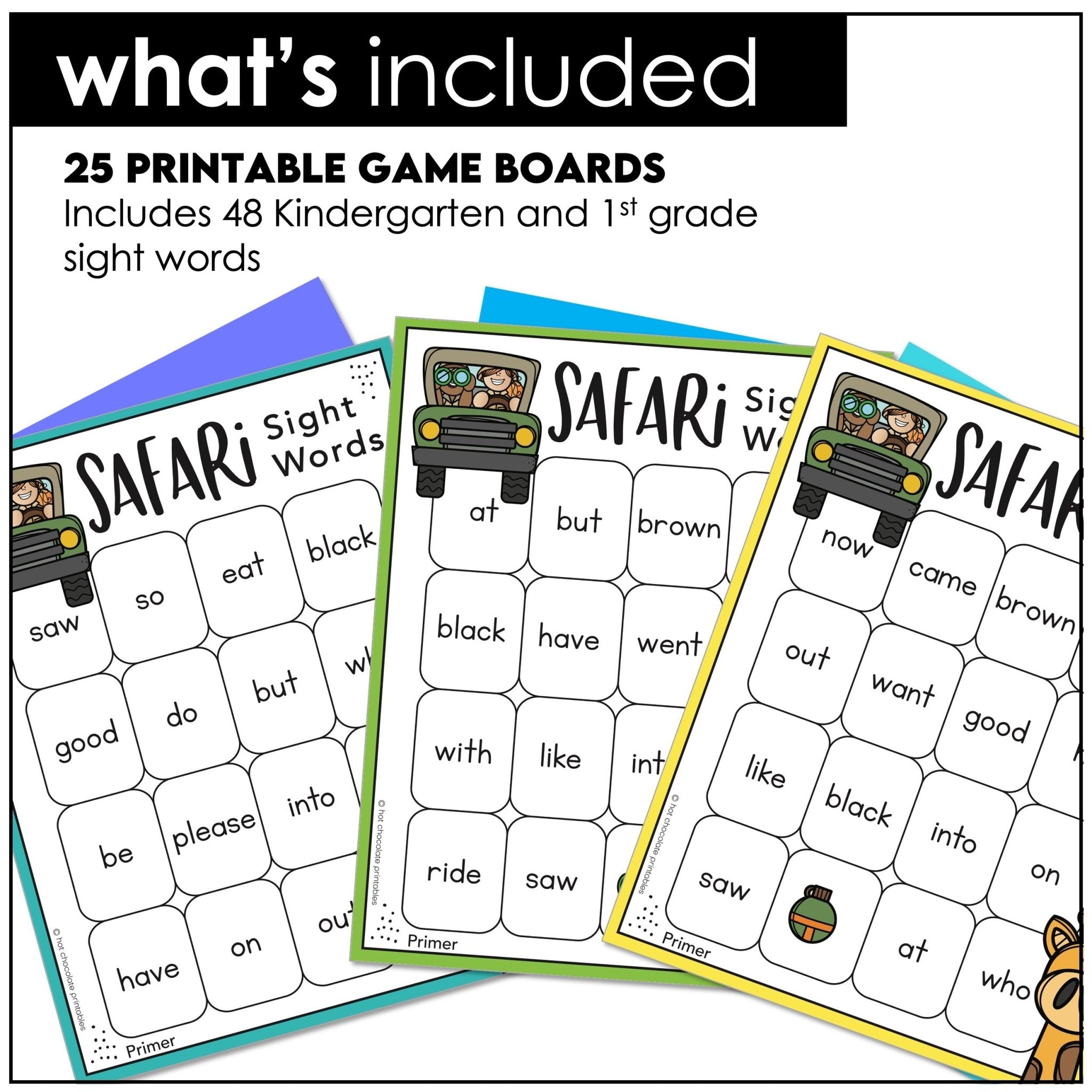 Beginning Sight Word Practice | Bingo Game ESL | Kindergarten | First Grade - Hot Chocolate Teachables