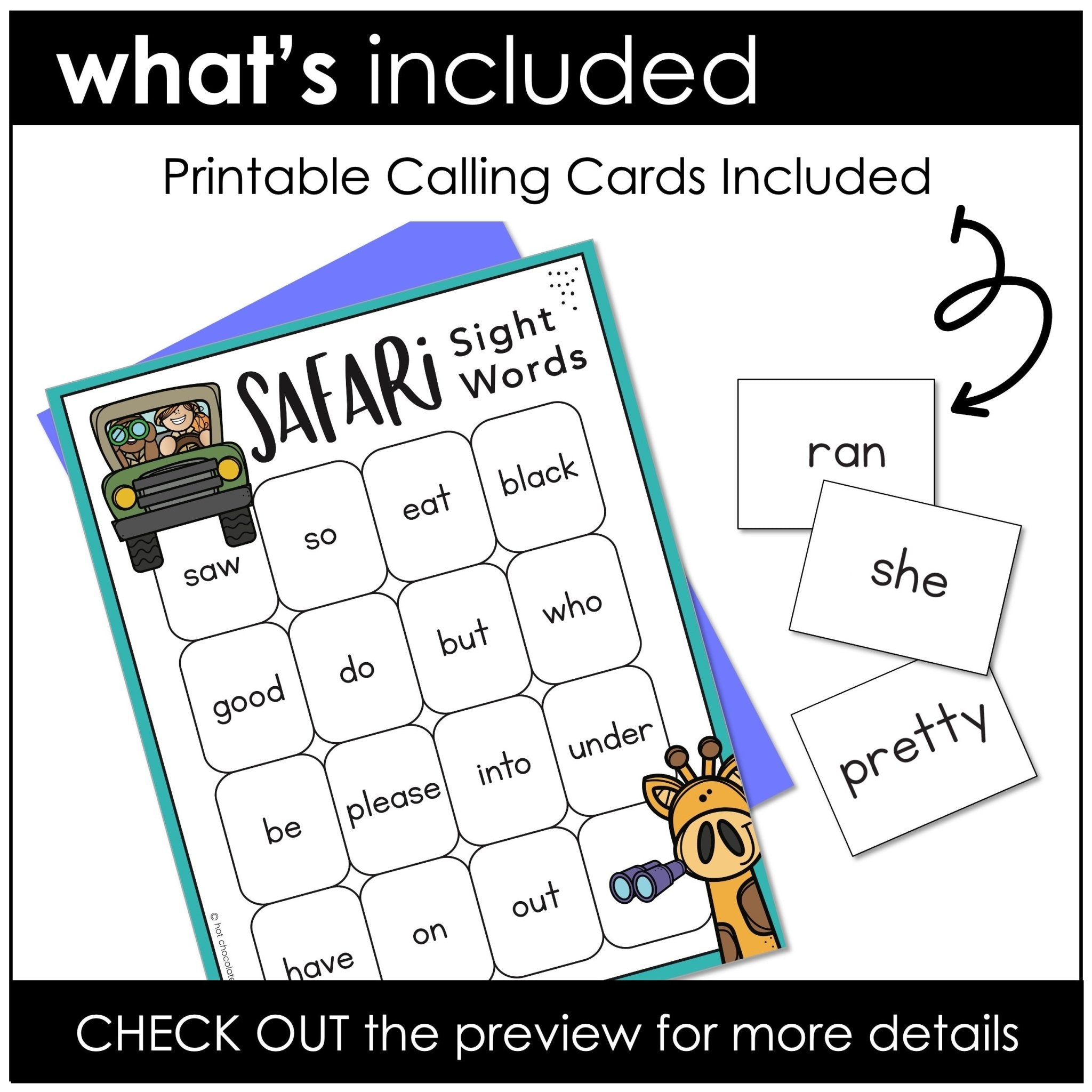 Beginning Sight Word Practice | Bingo Game ESL | Kindergarten | First Grade - Hot Chocolate Teachables