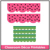 Bulletin Board Borders with Welcome Bunting - Watermelon Sugar: Pink & Green - Hot Chocolate Teachables