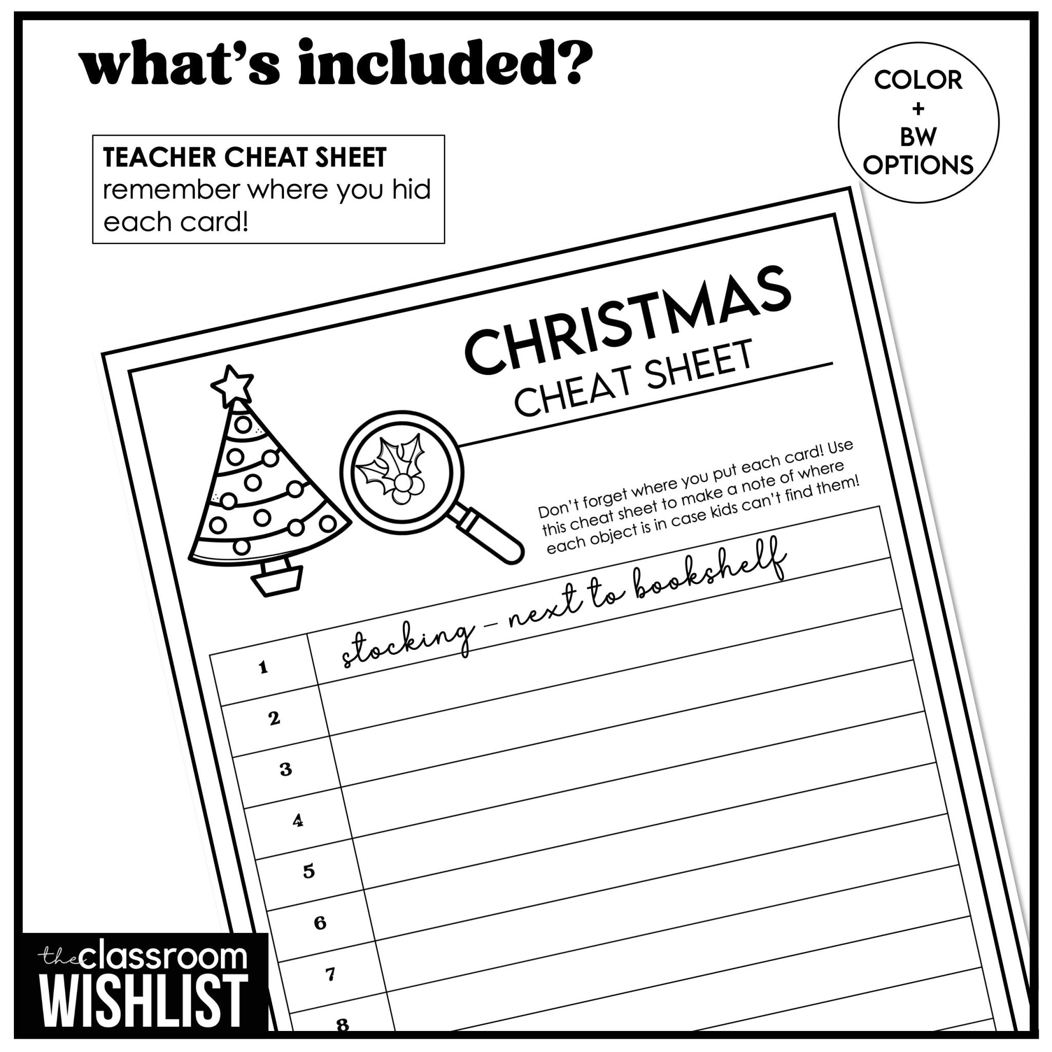 Christmas Vocabulary Picture Scavenger Hunt - Holiday Party Game with Clues - Hot Chocolate Teachables