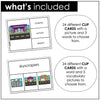 City Vocabulary CLIP CARD activity task cards | Shops and Buildings in a Town - Hot Chocolate Teachables