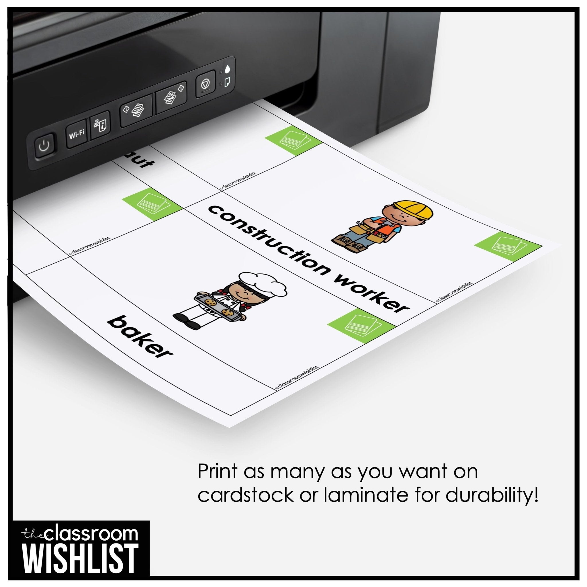 Community Helper Vocabulary Pack: Flashcards & Picture Dictionary - Job, Career - Hot Chocolate Teachables