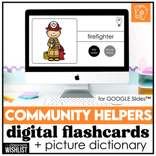 Community Helpers - Jobs & Career Digital Flashcards & Picture Dictionary - Hot Chocolate Teachables