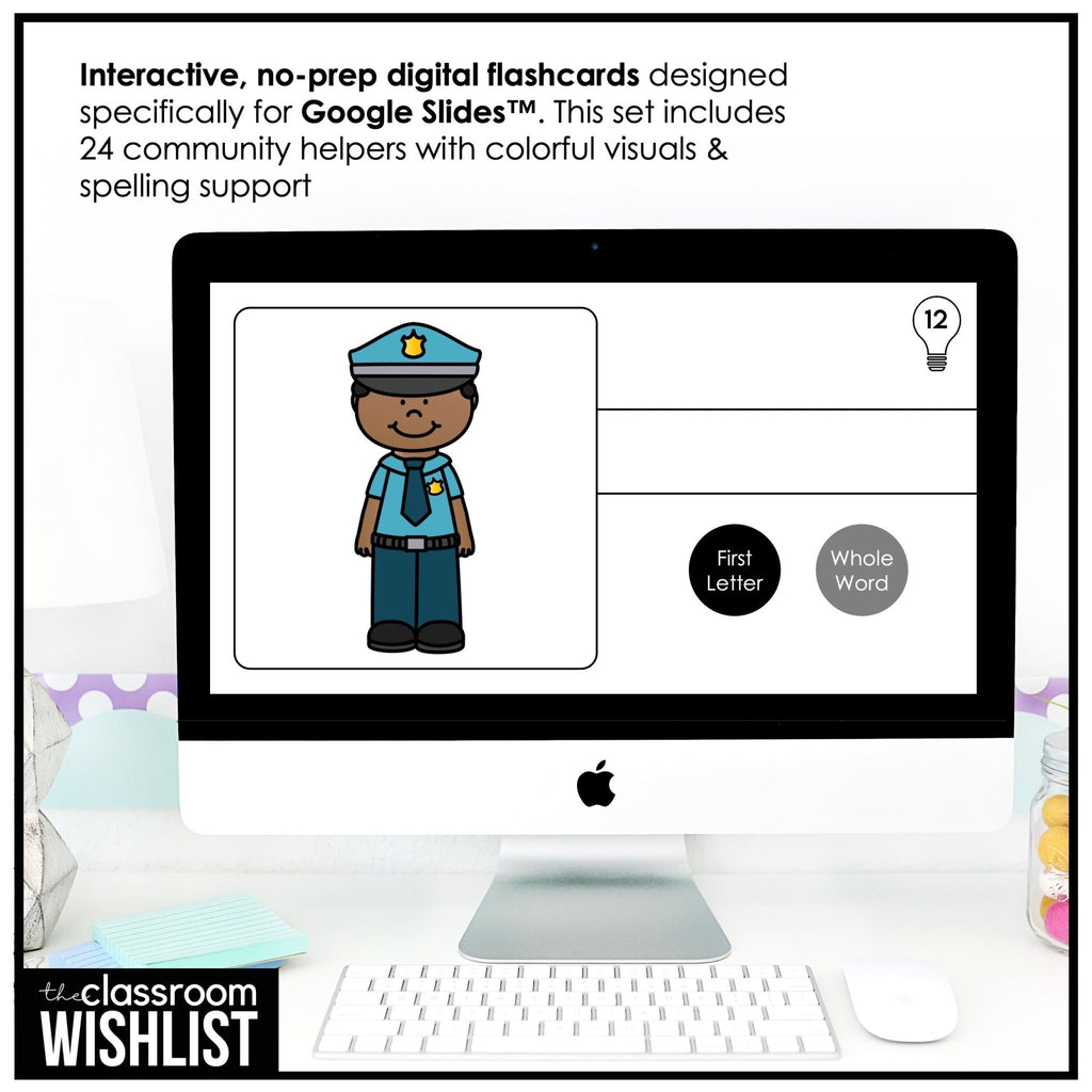 Community Helpers - Jobs & Career Digital Flashcards & Picture Dictionary - Hot Chocolate Teachables