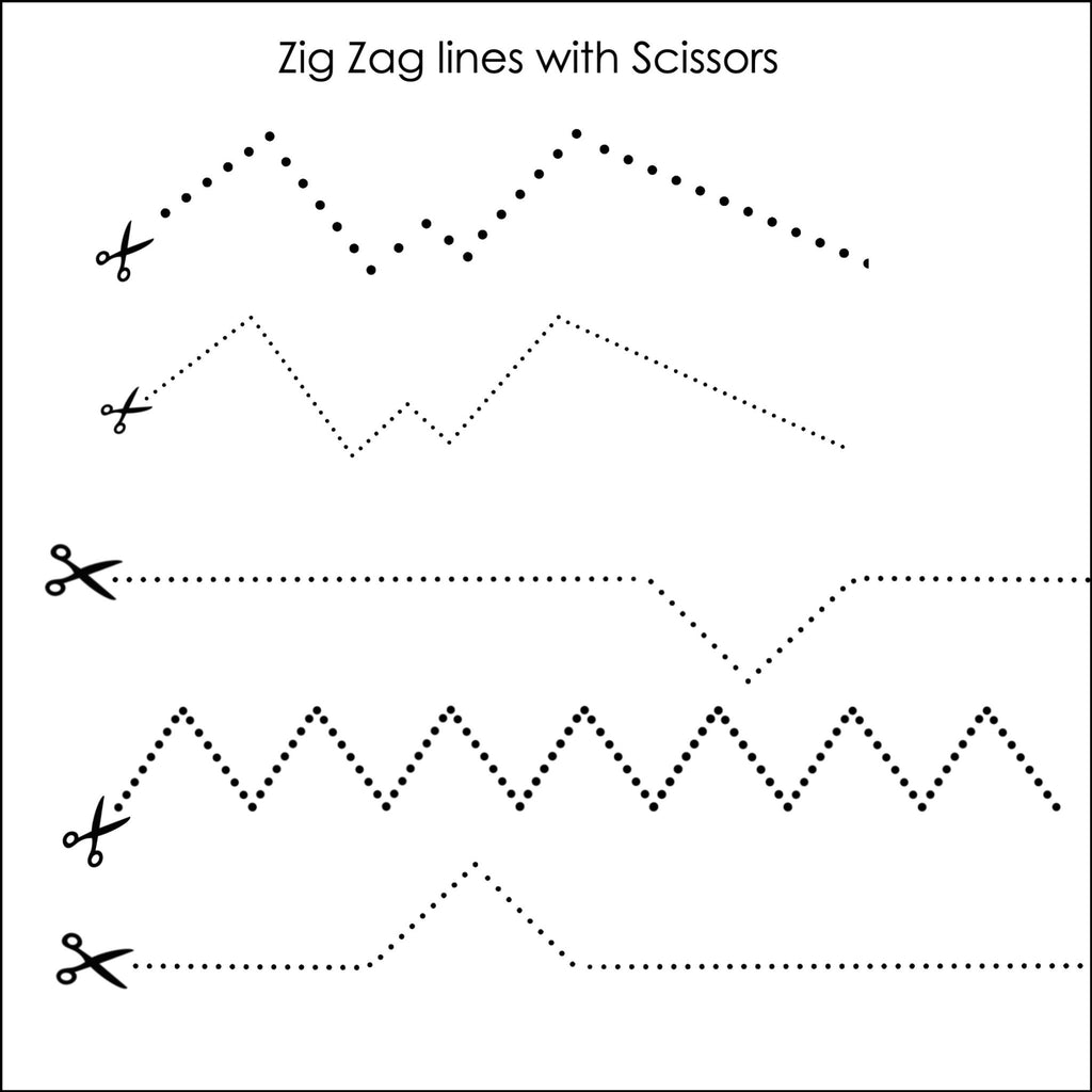 Cutting Lines Template | Scissors - Straight , Curvy, Zig Zag Lines Clip Art - Hot Chocolate Teachables