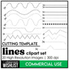 Cutting Lines Template | Scissors - Straight , Curvy, Zig Zag Lines Clip Art - Hot Chocolate Teachables