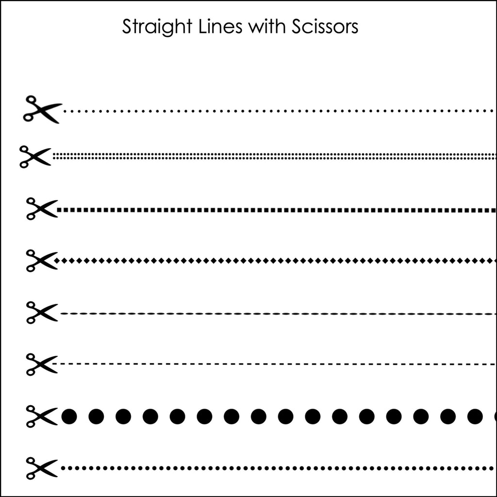 Cutting Lines Template | Scissors - Straight , Curvy, Zig Zag Lines Clip Art - Hot Chocolate Teachables