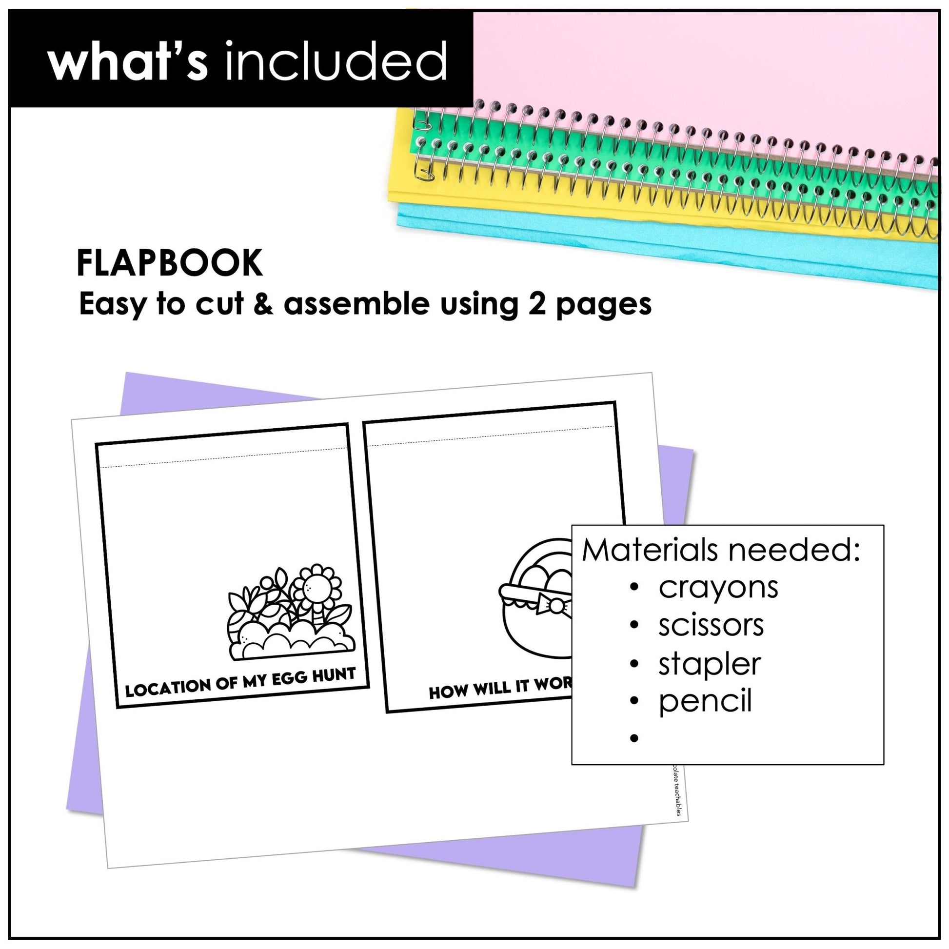 Easter Flap Book – Plan an Easter Egg Hunt Writing Craft (ESL Grades 1–2) - Hot Chocolate Teachables
