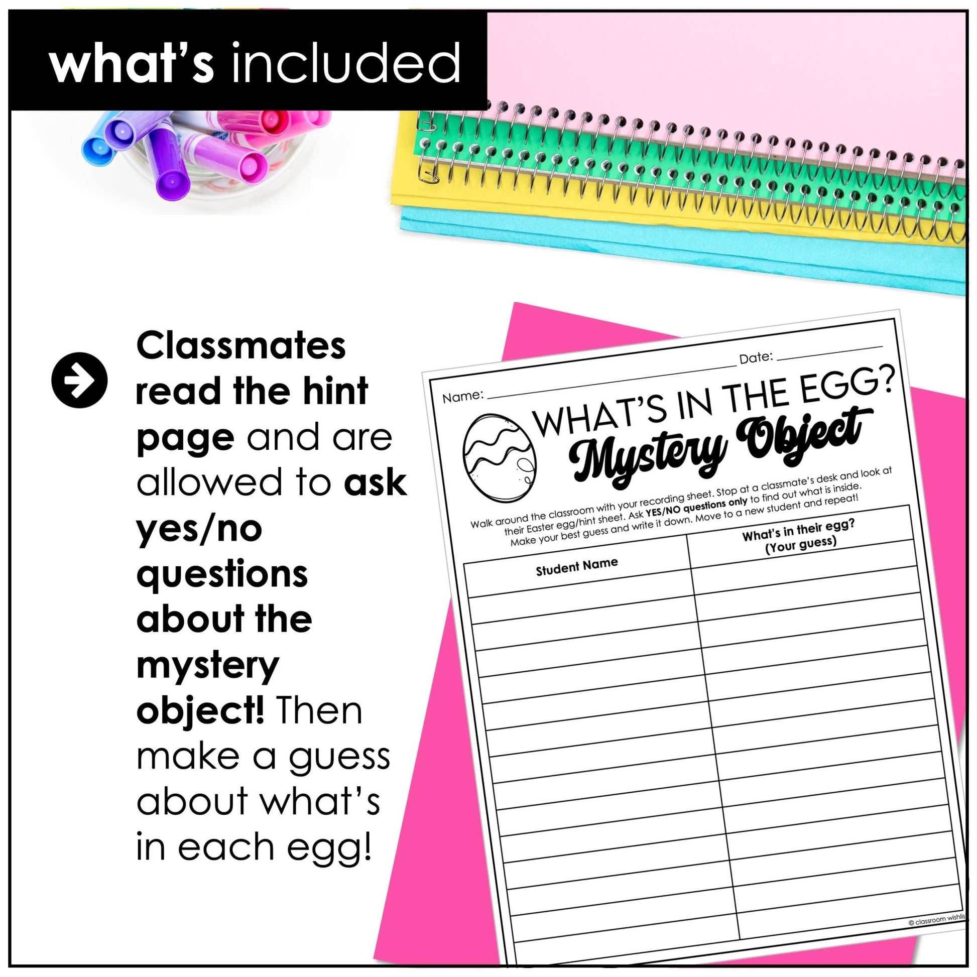 Easter Guessing Game – Mystery Object “What’s in the Egg?” (ESL/ELL) - Hot Chocolate Teachables