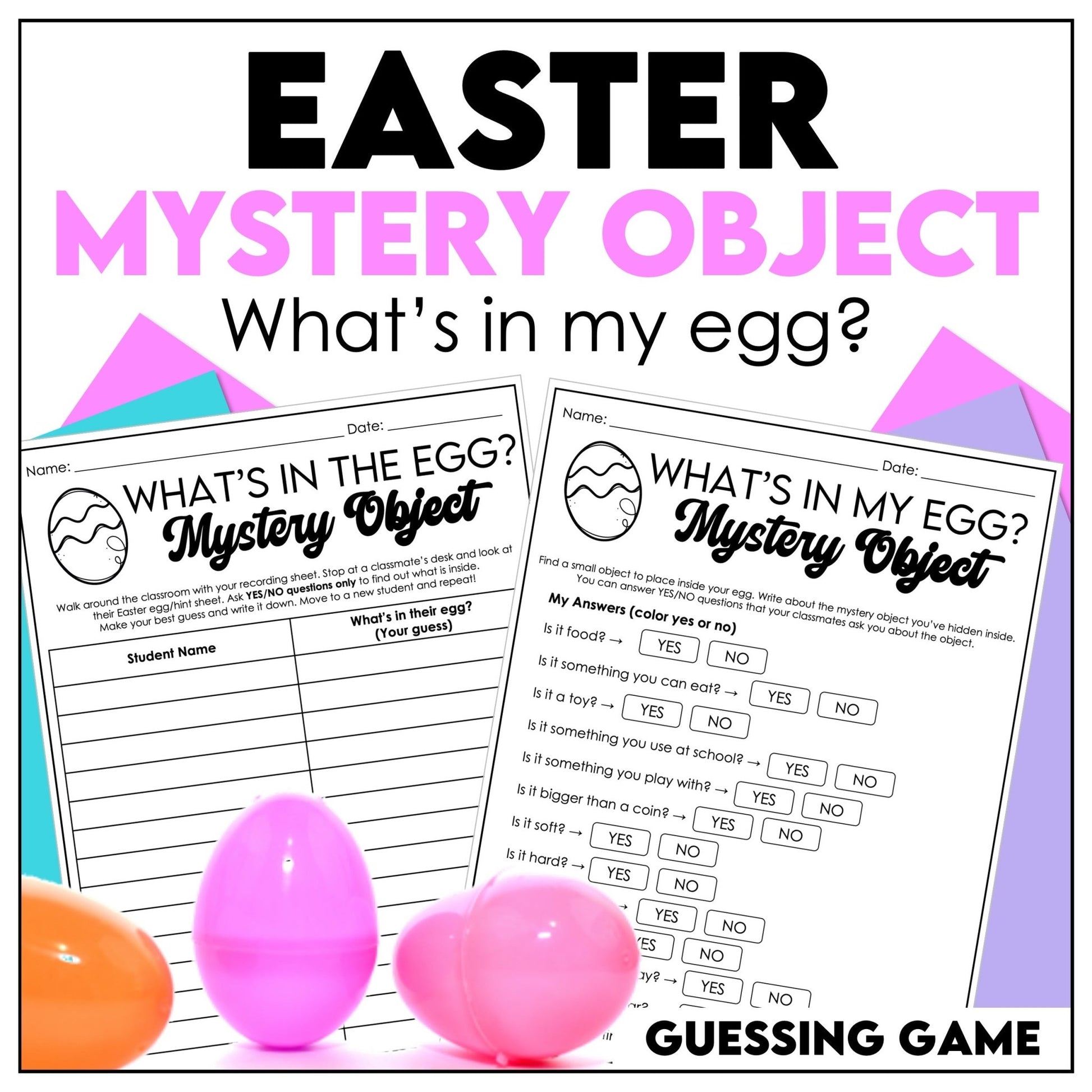 Easter Guessing Game – Mystery Object “What’s in the Egg?” (ESL/ELL) - Hot Chocolate Teachables