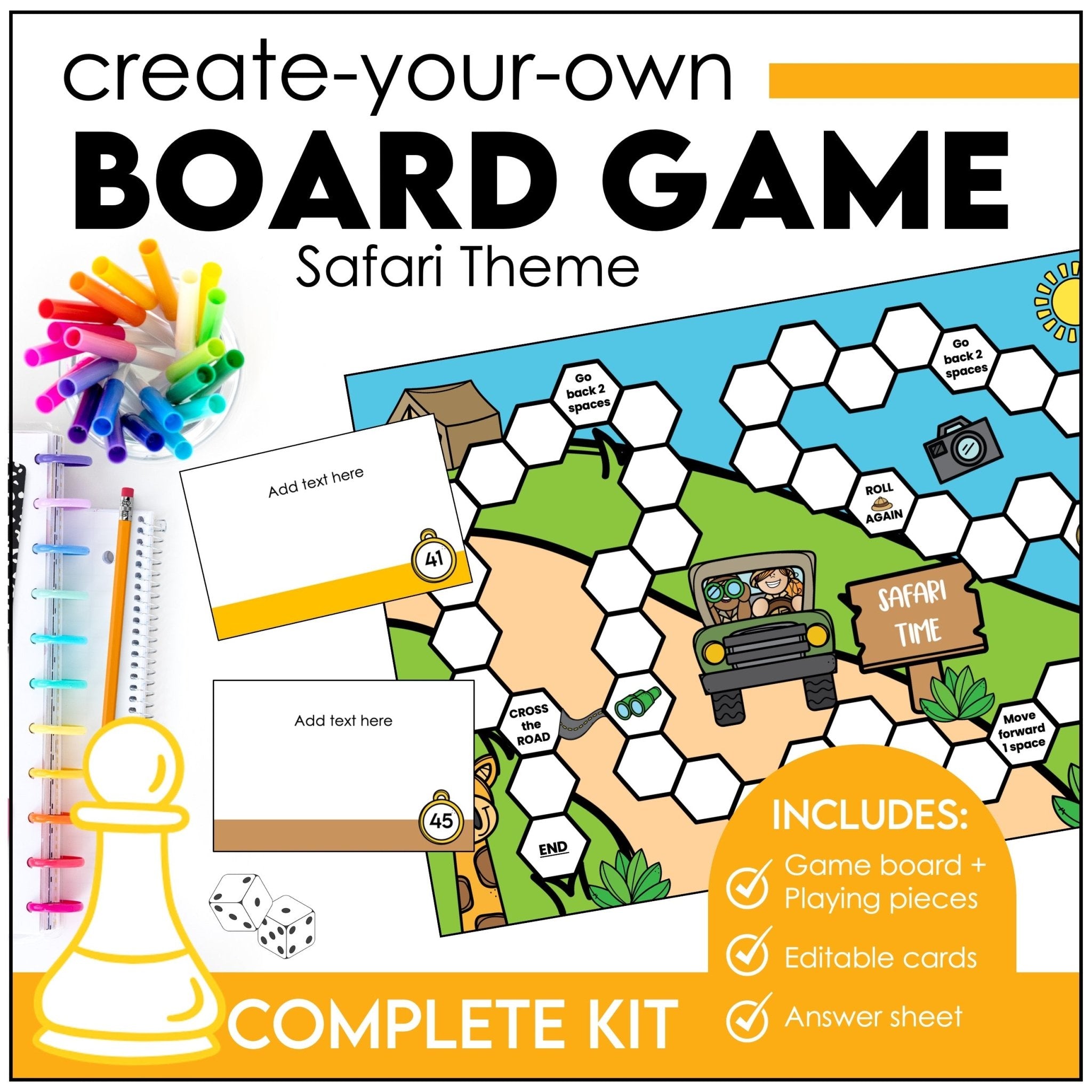 Editable Board Game Templates - ESL, Math, Vocabulary, Grammar, Test Prep - Hot Chocolate Teachables