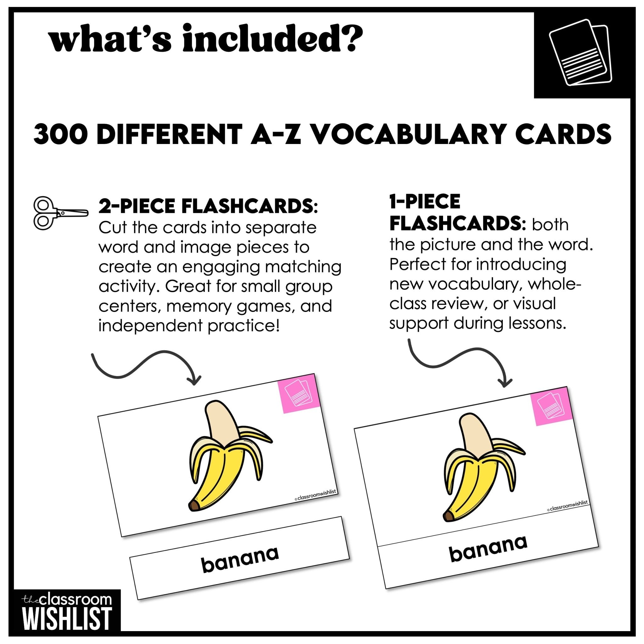 ESL Alphabet Flashcards - Beginning Sound Vocabulary Cards + Picture Dictionary - Hot Chocolate Teachables