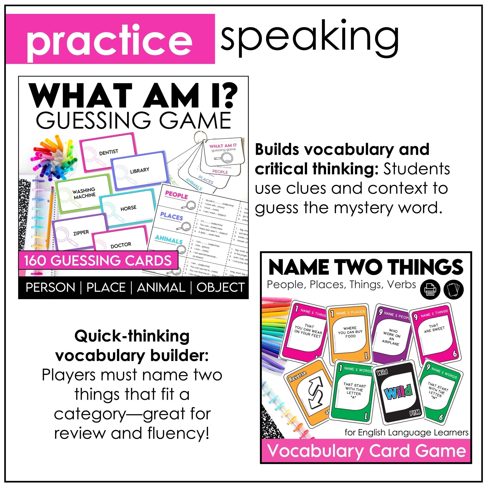 ESL Games Bundle Elementary Grammar and Vocabulary Building Activities - Hot Chocolate Teachables