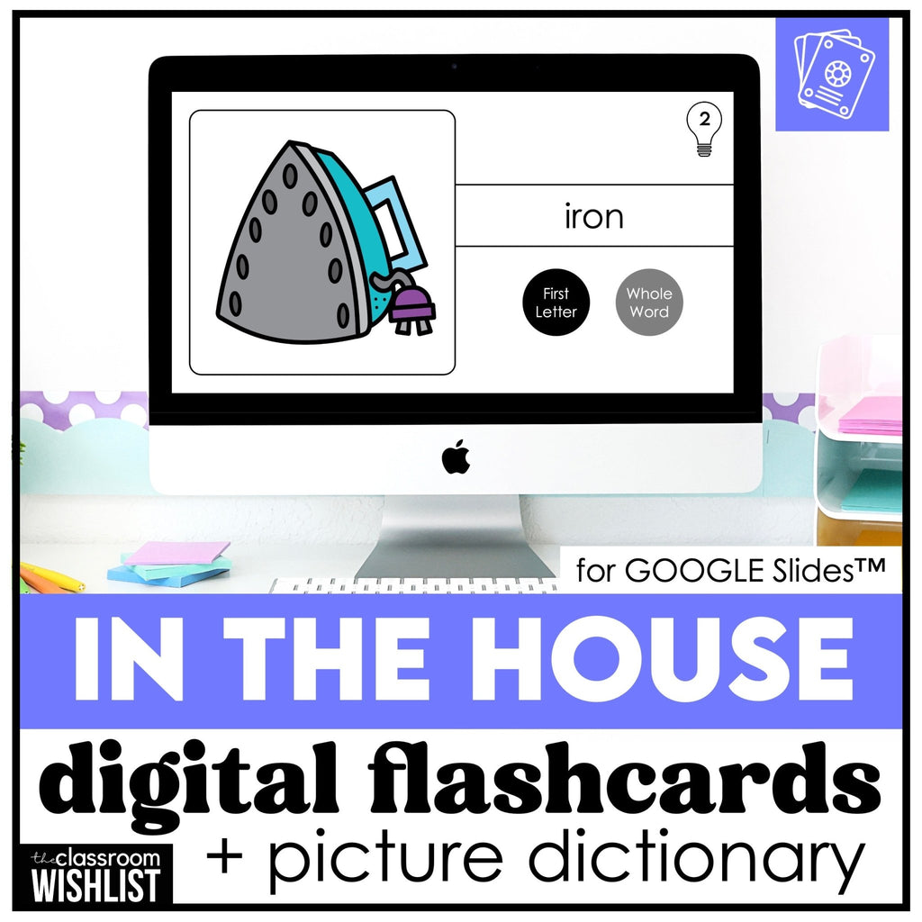 ESL House Vocabulary - Household Items Digital Flashcards & Picture Dictionary - Hot Chocolate Teachables