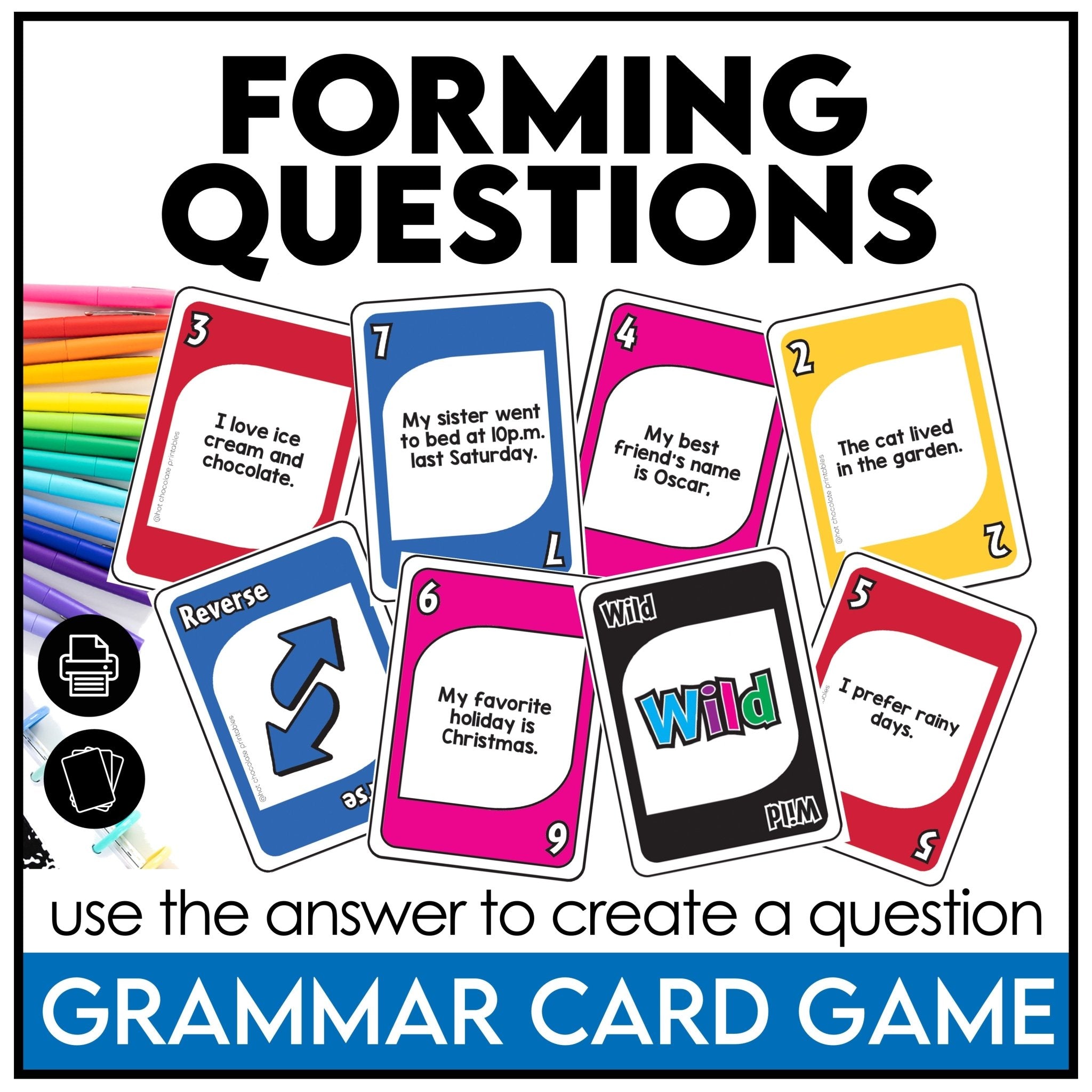 ESL Verb Tense Games BUNDLE | Present, Past, Irregular, Questions, Ice Breakers - Hot Chocolate Teachables