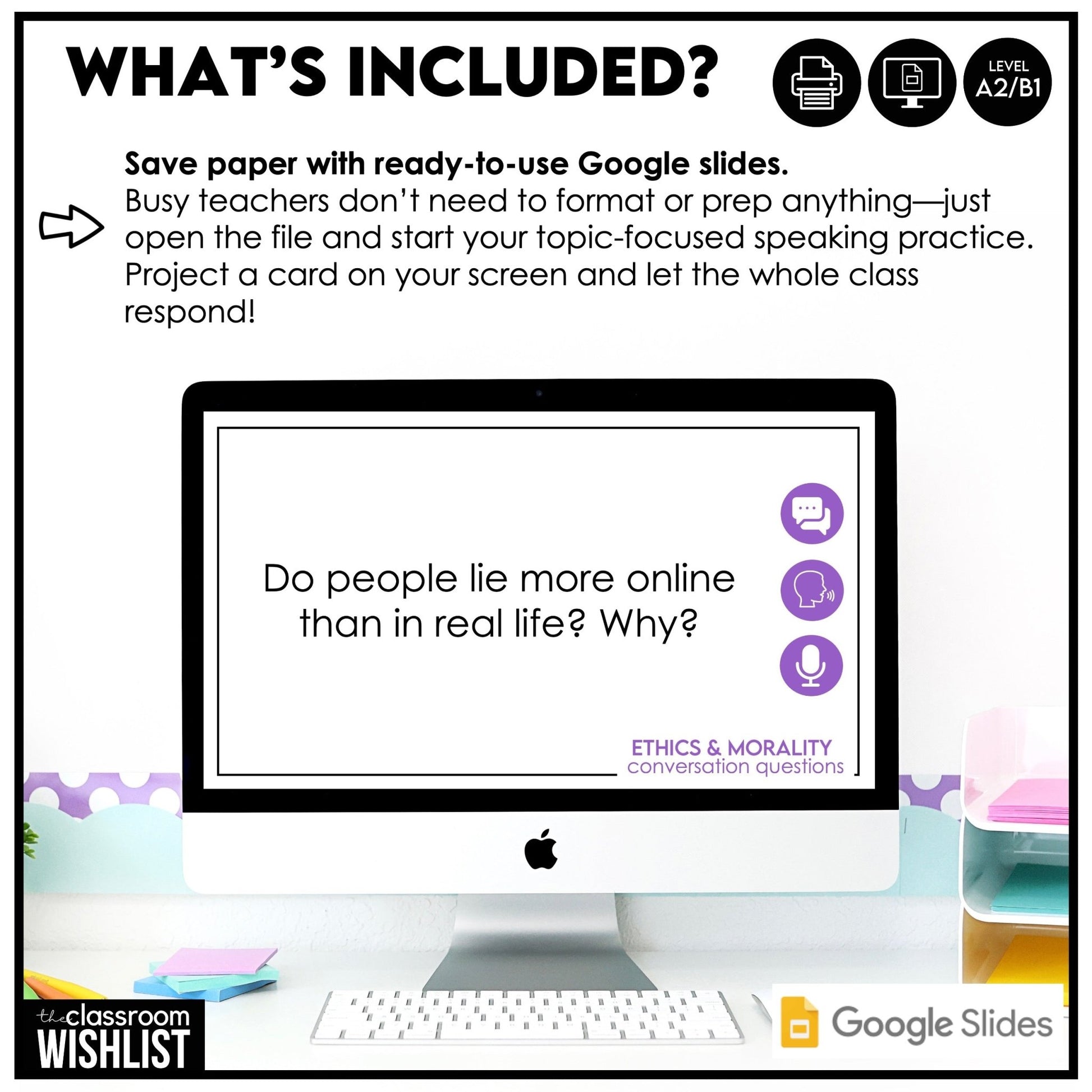 Ethics & Morality in Society Conversation Starter Questions | 60 Prompts | ESL - Hot Chocolate Teachables