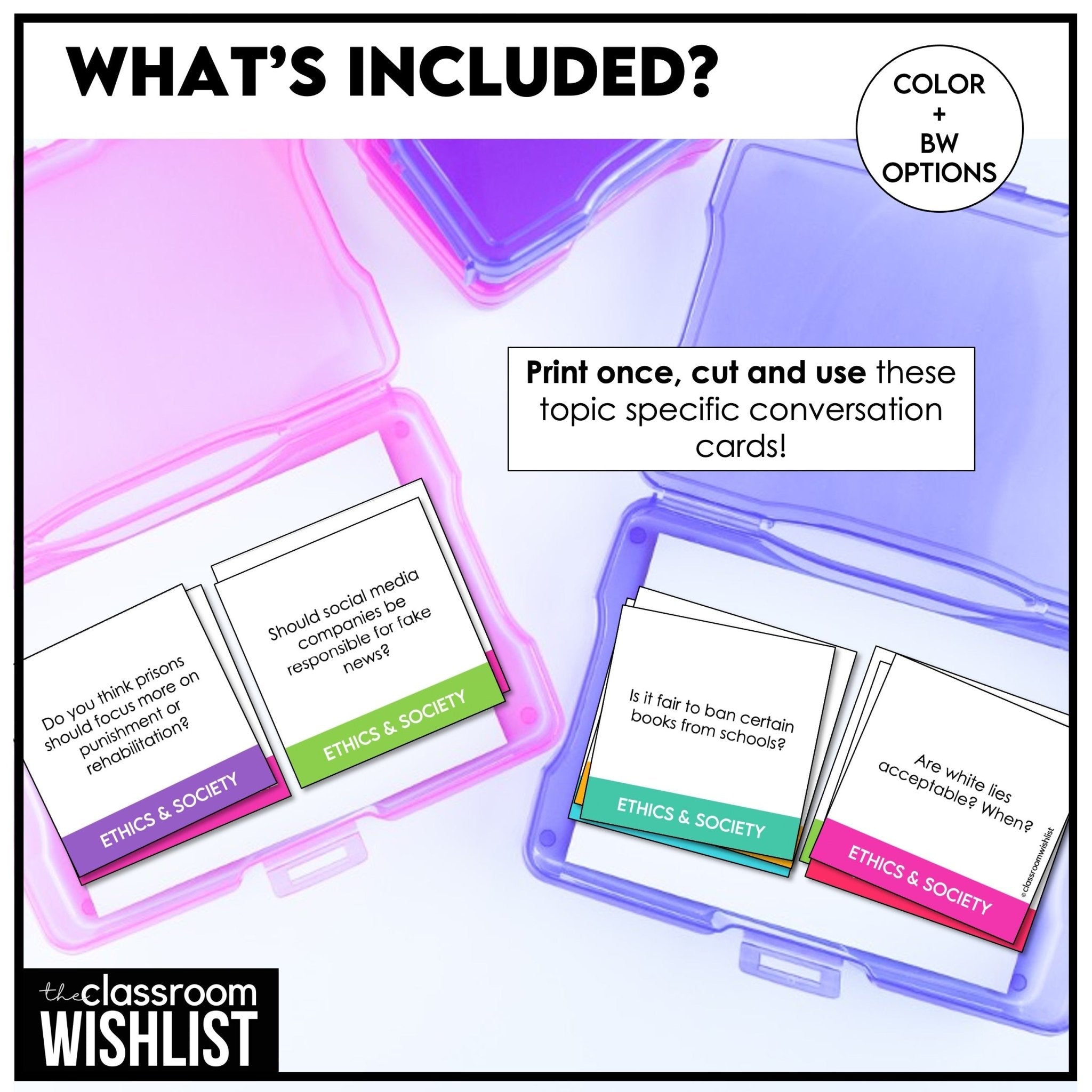 Ethics & Morality in Society Conversation Starter Questions | 60 Prompts | ESL - Hot Chocolate Teachables