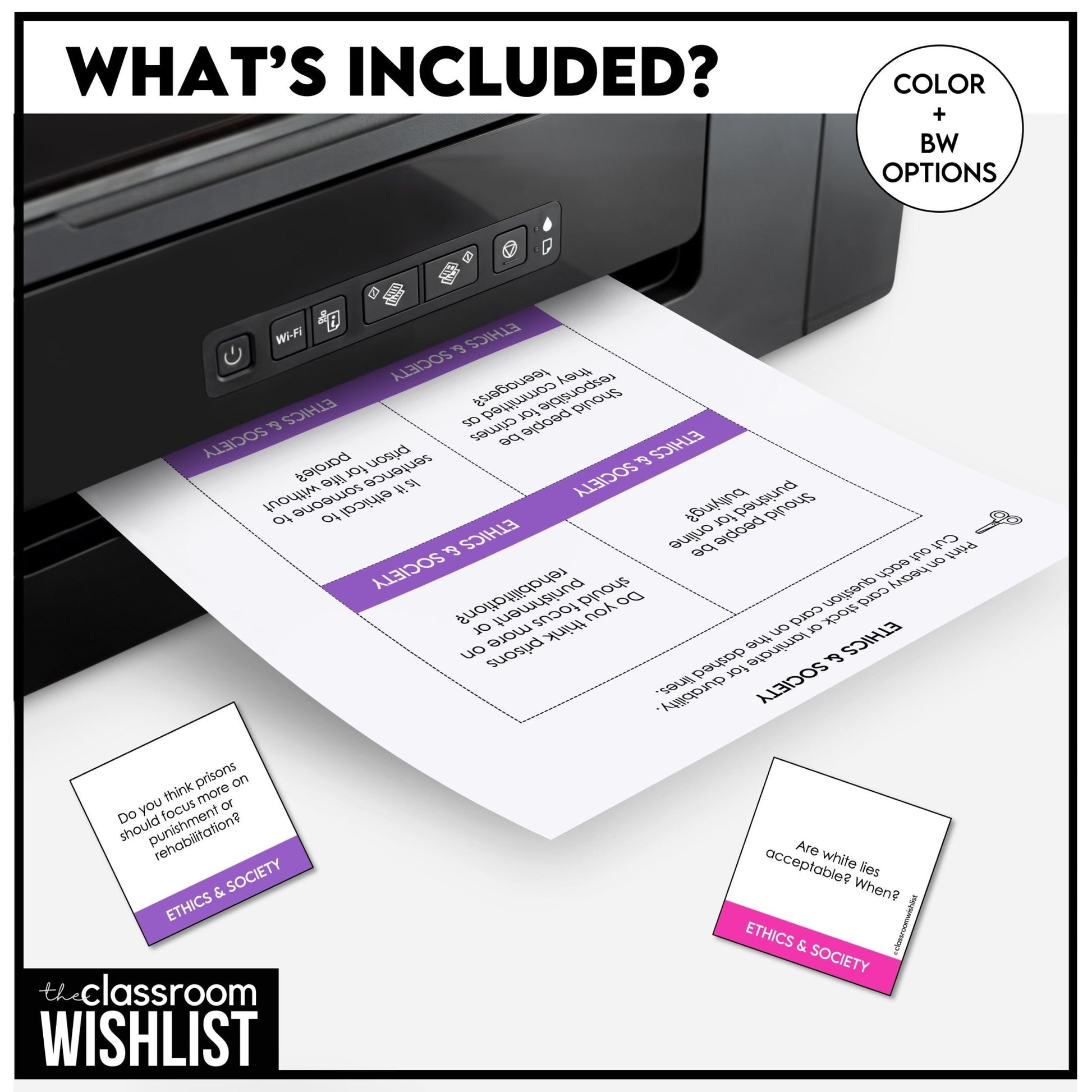 Ethics & Morality in Society Conversation Starter Questions | 60 Prompts | ESL - Hot Chocolate Teachables