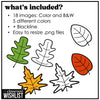 Fall Leaves Clipart | Leaf Clip Art - Fall Colors - 18 images Color & Blackline - Hot Chocolate Teachables