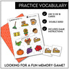 Fall Memory Game | Picture Cards | Autumn Vocabulary Matching Activity - Hot Chocolate Teachables