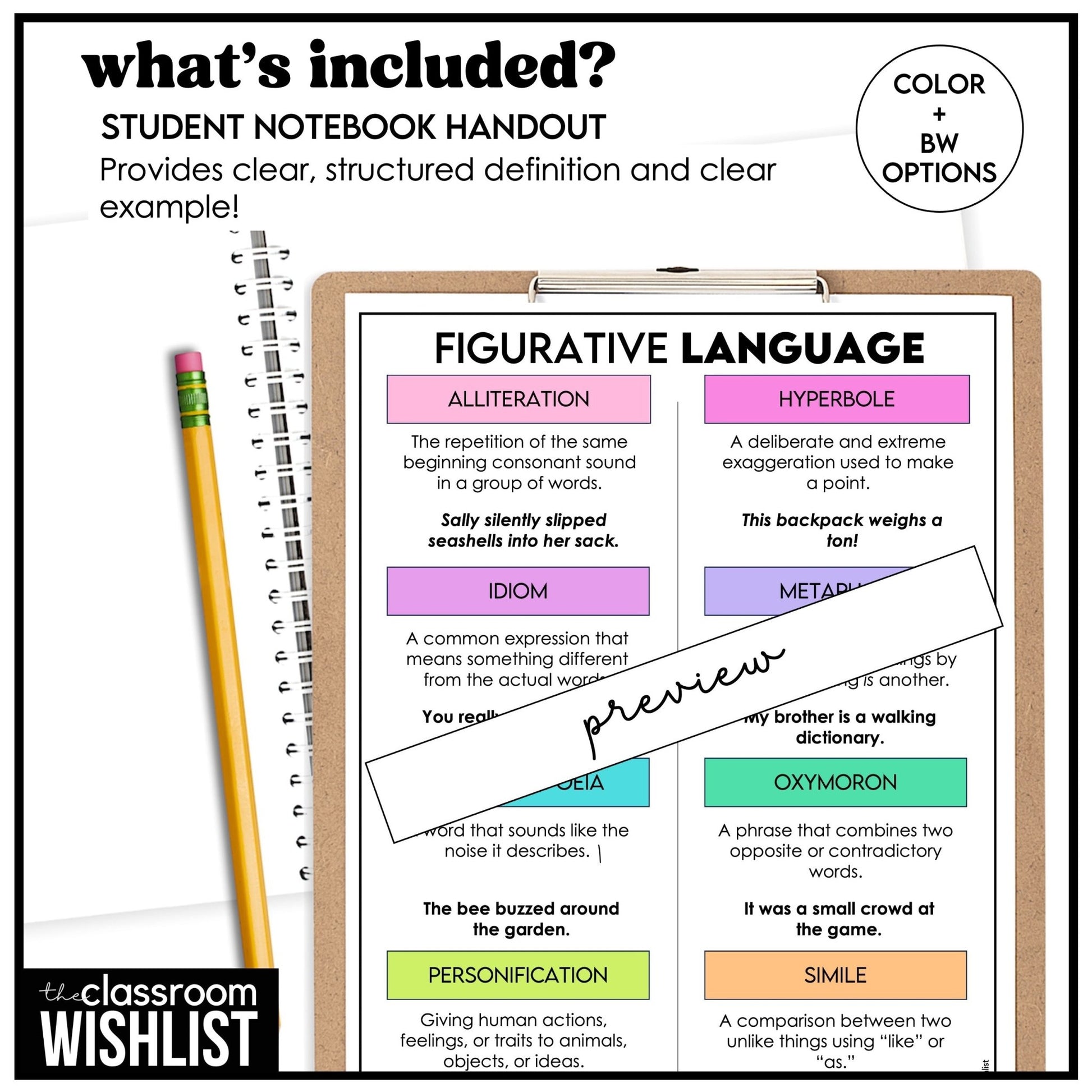 Figurative Language Posters – ELA Classroom Bulletin Board & Anchor Charts - Hot Chocolate Teachables