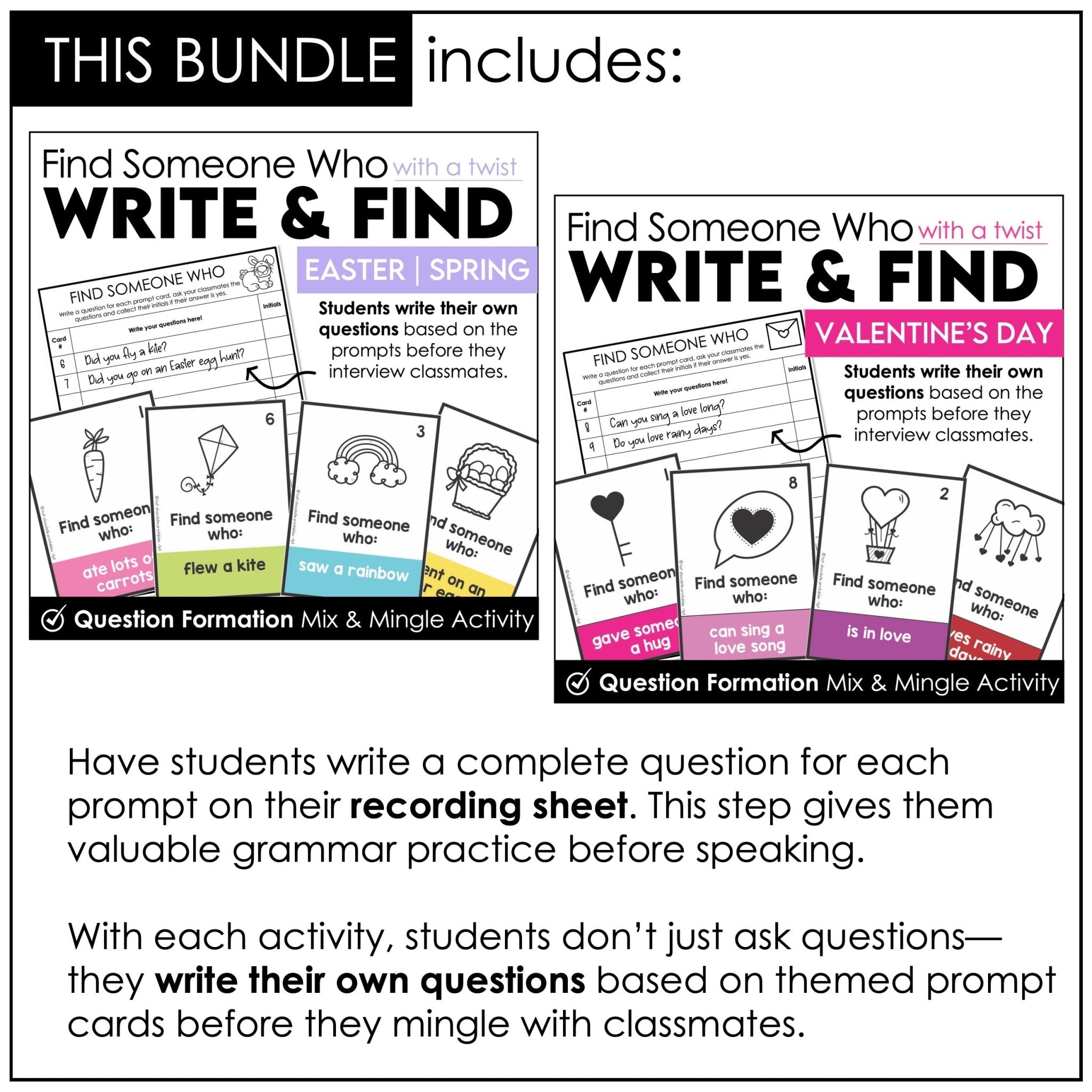Find Someone Who - Holiday Icebreaker Bundle | Halloween, Christmas, Valentine's - Hot Chocolate Teachables
