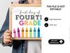 First Day Day of FOURTH Grade, Back to School School Signs for 4th Grade - Hot Chocolate Teachables