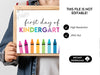 First Day Day of Kindergarten, Back to School School Signs - Hot Chocolate Teachables