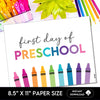 First Day Day of Preschool Sign, Back to School School Signs - Hot Chocolate Teachables