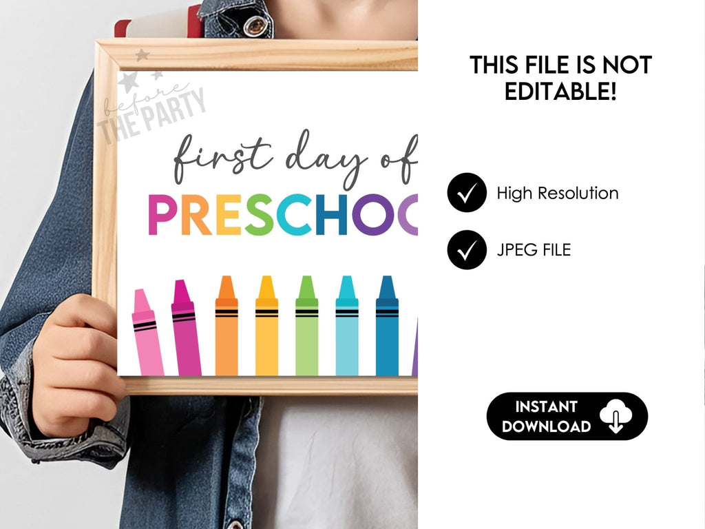 First Day Day of Preschool Sign, Back to School School Signs - Hot Chocolate Teachables