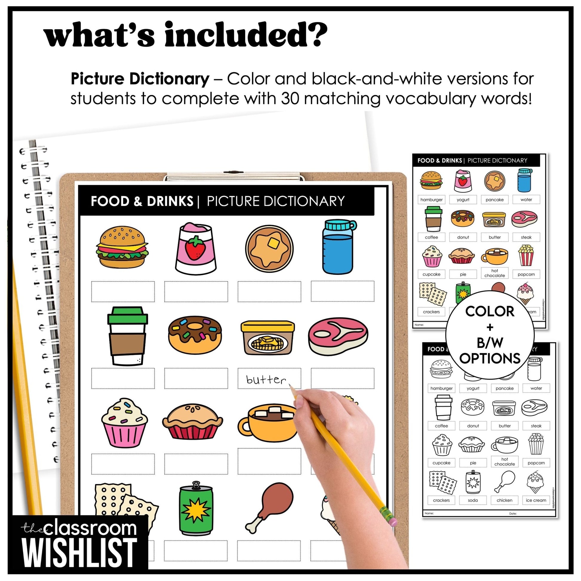 Food & Drinks Flash Cards for Google Slides & Vocabulary Picture Dictionary - Hot Chocolate Teachables