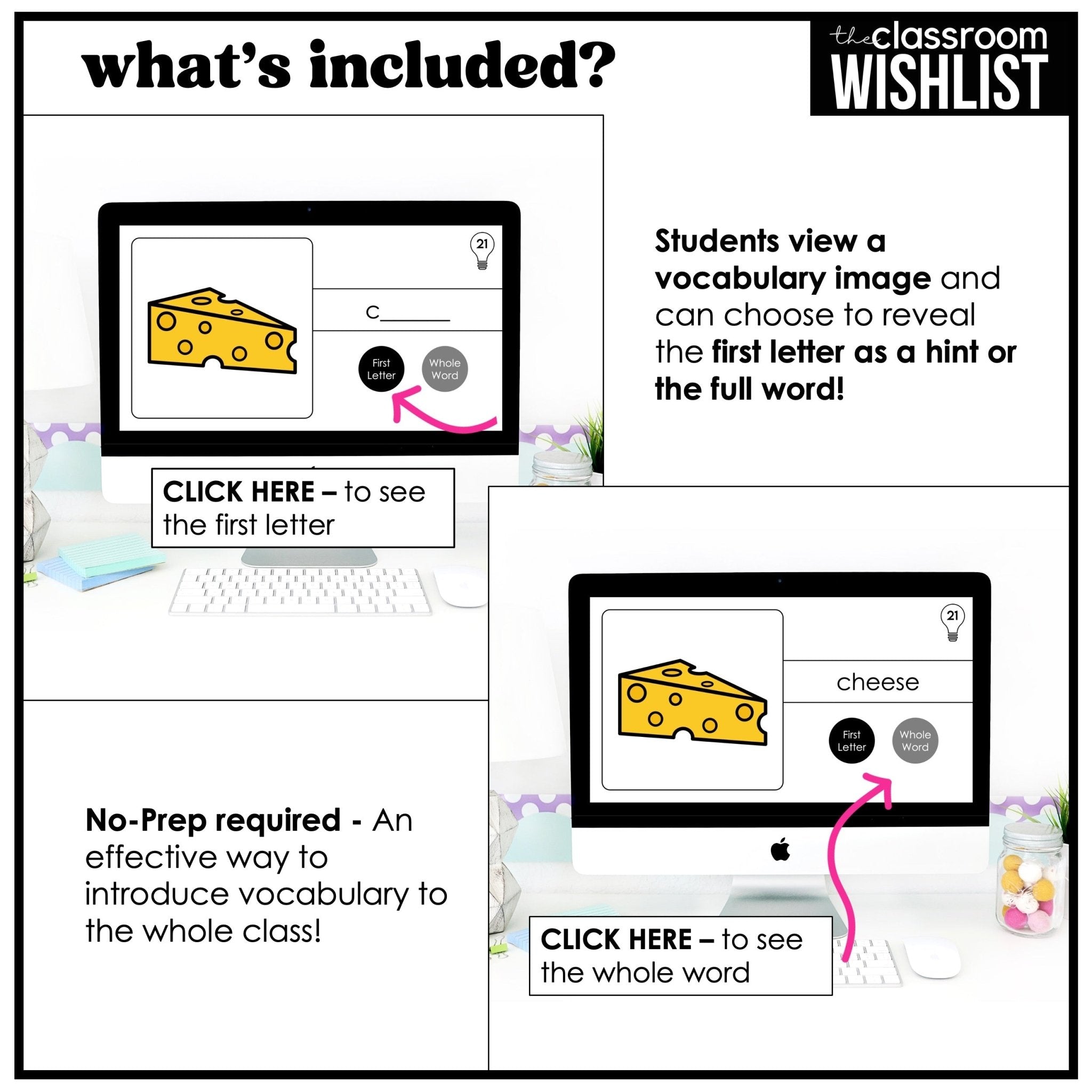 Food & Drinks Flash Cards for Google Slides & Vocabulary Picture Dictionary - Hot Chocolate Teachables