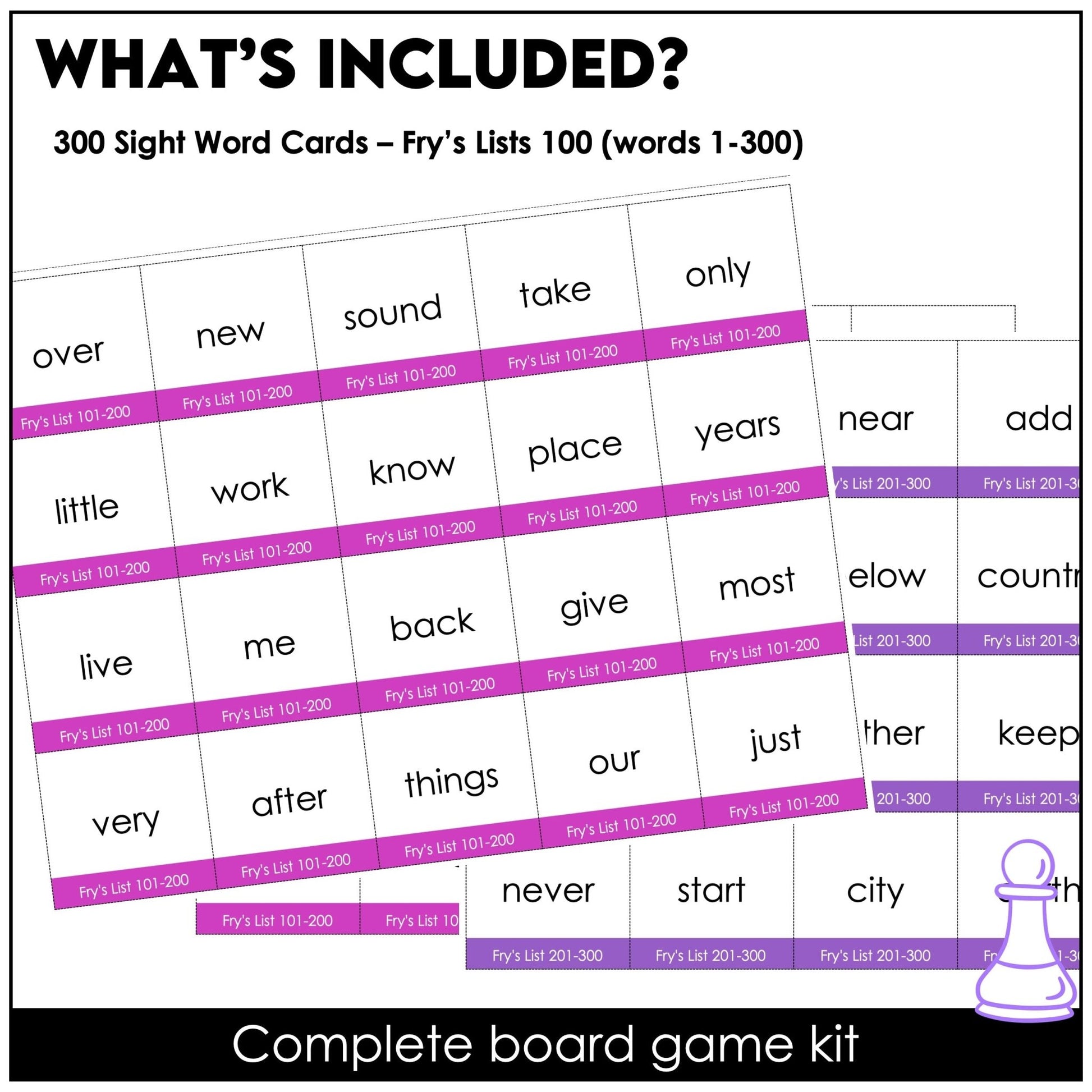 Fry’s First 300 Sight Words Board Game Bundle – Grades 1–3 Reading Centers - Hot Chocolate Teachables