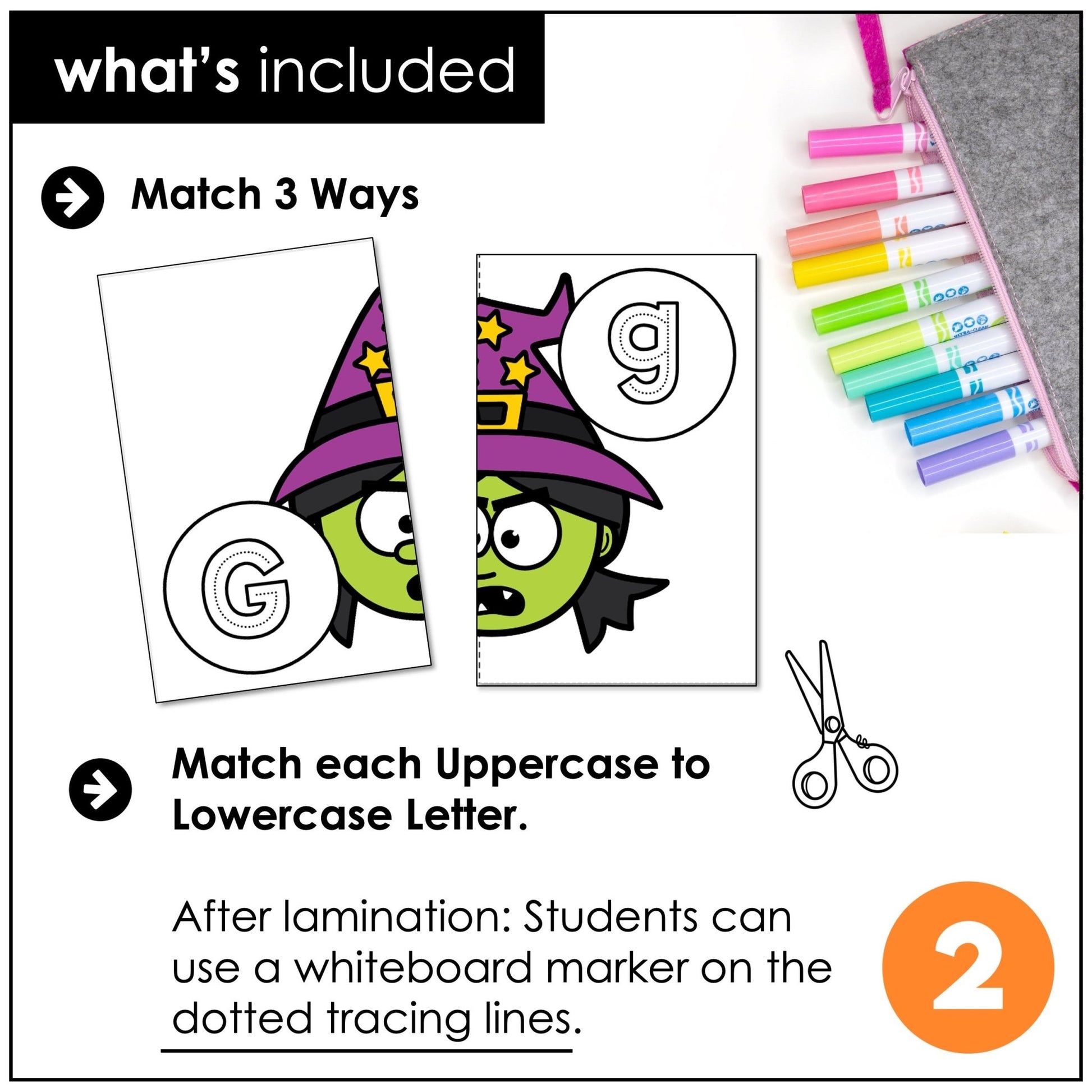 Halloween Alphabet Matching Puzzles – Uppercase & Lowercase Letter Cards - Hot Chocolate Teachables