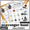 Halloween Vocabulary Scavenger Hunt - Classroom Party Game with Clues - Hot Chocolate Teachables