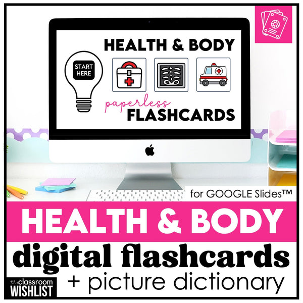 Health & Body Google Slide™ Flash Cards & Vocabulary Picture Dictionary - Hot Chocolate Teachables